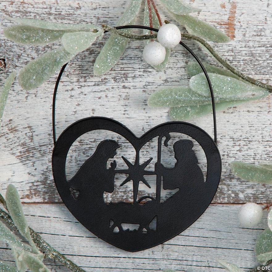 Set of metal nativity ornaments