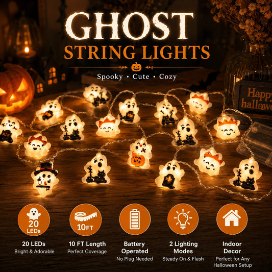 Ghost-style harvest string lights
