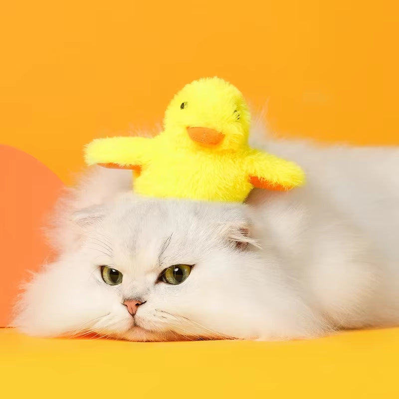 Smart Flapping Duck Cat Toys Interactive Electric Bird Toys Washable Cat Plush Toys with Vibration Sensor Cats Game Toys Kitten