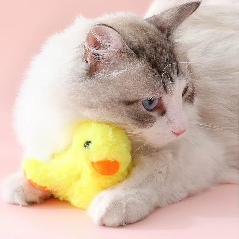 Smart Flapping Duck Cat Toys Interactive Electric Bird Toys Washable Cat Plush Toys with Vibration Sensor Cats Game Toys Kitten