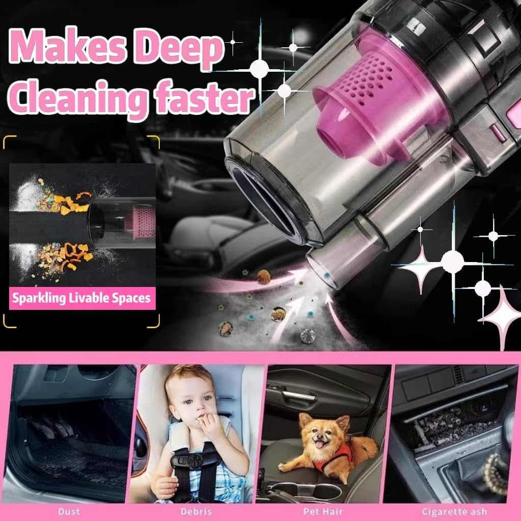 14PCS Car Cleaning Detailing Kit Interior Cleaner with High Power Car Vacuum and 56PCS Roadside Emergency Car Safety Kit