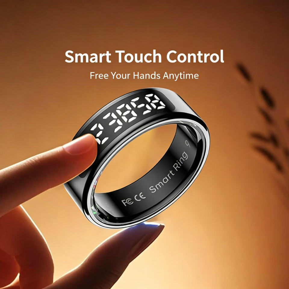 Smart Ring with LED Display — Heart Rate, SpO2, Sleep & Fitness Tracker
