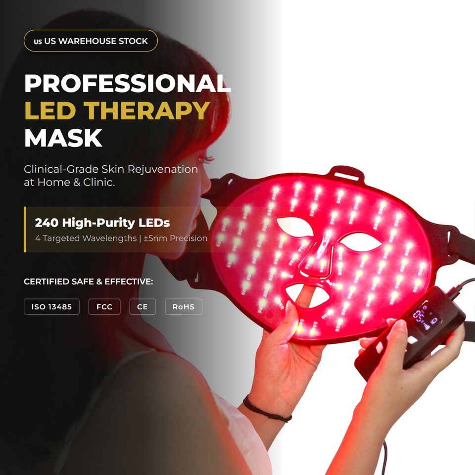 4-Color LED Light Beauty Mask — Red & Near-Infrared Skincare Device