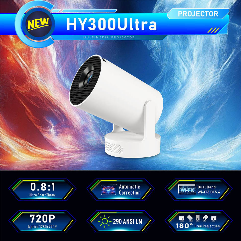 Topleo Hy300 Pro Plus Mini Smart Projector — HD 720p, 4K Playback, HiFi Sound