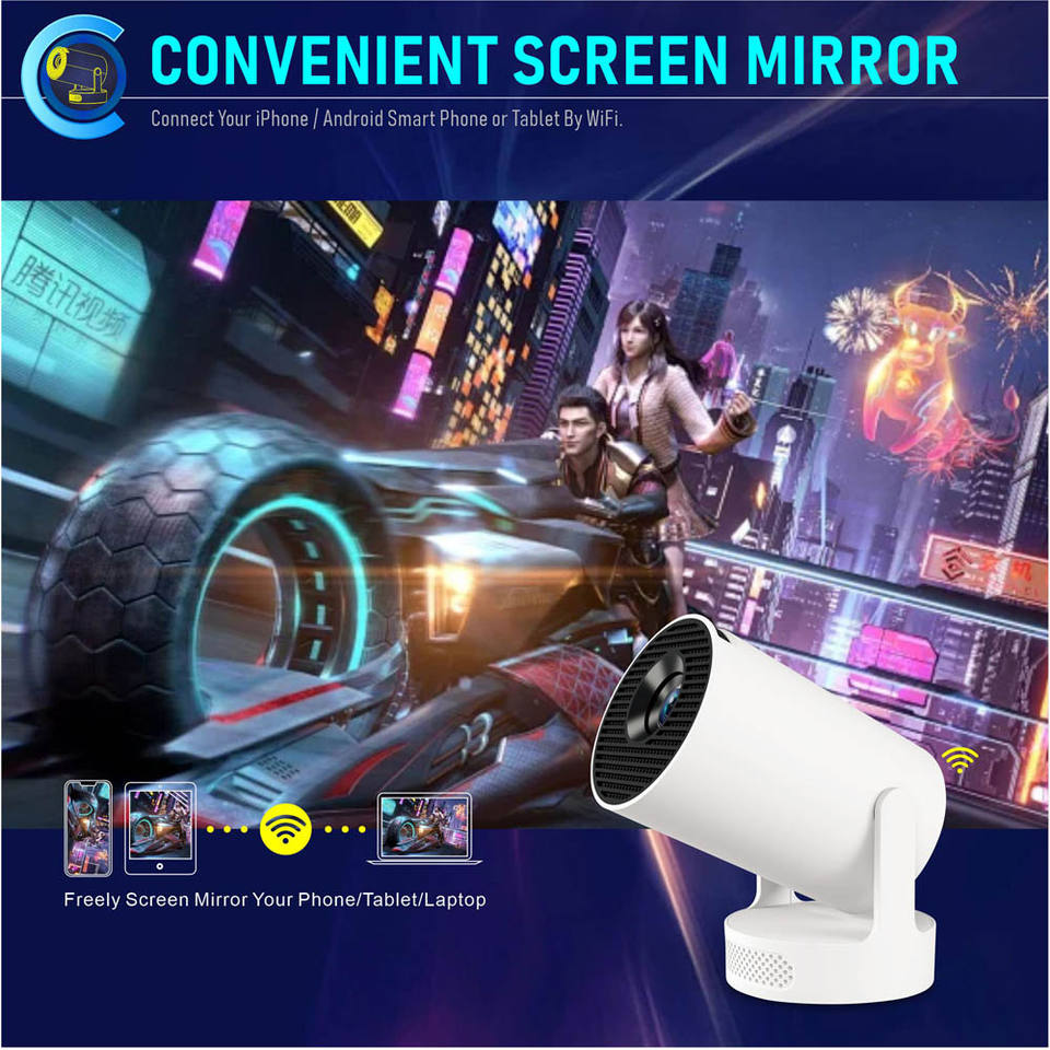 Topleo Hy300 Pro Plus Mini Smart Projector — HD 720p, 4K Playback, HiFi Sound