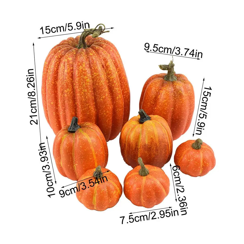 Artificial pumpkin set, yellow harvest colorway