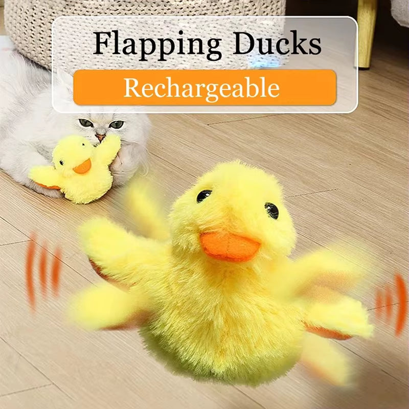 Smart Flapping Duck Cat Toys Interactive Electric Bird Toys Washable Cat Plush Toys with Vibration Sensor Cats Game Toys Kitten